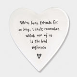 Bad Influence Friend Heart Coaster