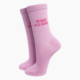 Rosé All Day Glitter Socks