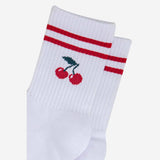 Women's White Cherry Sporty Socks