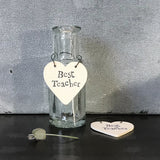 Best Teacher Wooden Heart Sign