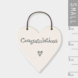 Congratulations Wooden Heart Sign