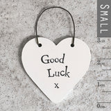 Good Luck Wooden Heart Sign