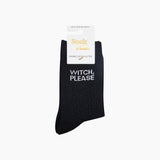 Witch Please Black Cotton Glitter Socks