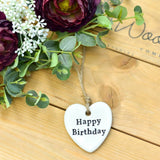Happy Birthday Ceramic Heart
