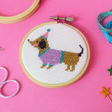Sausage Dog Mini Cross Stitch Craft Kit