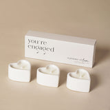 You're Engaged Heart Candle Trio