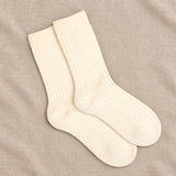 Super Soft Ribbed Cream Socks