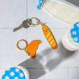 Croissant Enamel Keyring