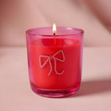 Raspberry Blossom Pink Glass Candle