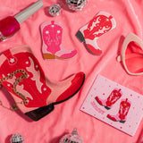 Cowboy Boot Pink & Red Trinket Dish