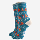 Festive Gingerbread Socks