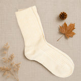 Super Soft Ribbed Cream Socks