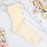 Super Soft Ribbed Cream Socks