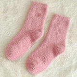 Dusky Pink Smiley Cosy Socks