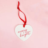 Merry & Bright Ceramic Heart