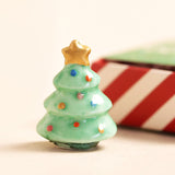 Tiny Matchbox Christmas Tree Ceramic Token