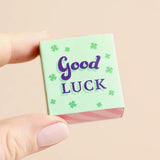Good Luck Clover Matchbox Ceramic Token