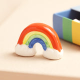 Tiny Matchbox Rainbow Ceramic Token